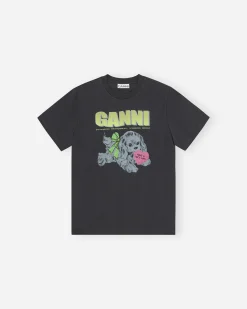 Basic Cotton Jersey Neon Puppy T-shirt