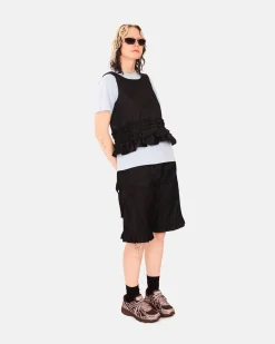 Duchesse Nylon Open Back Frill Top