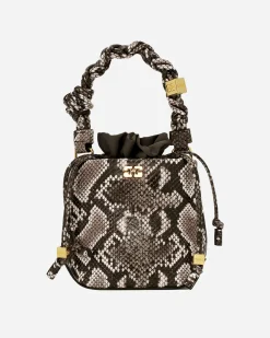 Ganni Bou Bucket Mini Snake