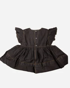 Garment Dyed Cotton Frill Sleeve Top