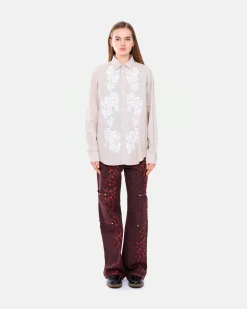 Lace Overprinted Poplin Shirt