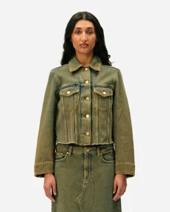 Overfarvet kraftig denimjakke