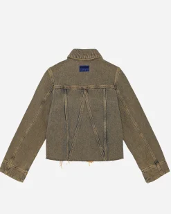 Overfarvet kraftig denimjakke