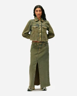 Overfarvet kraftig denimjakke